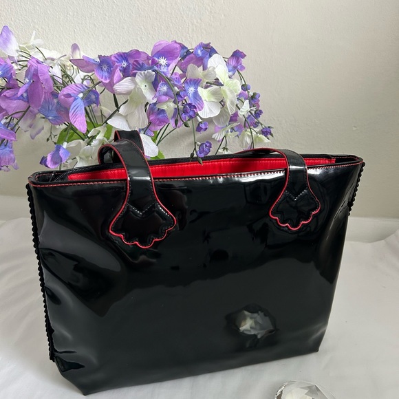 Stephanie Johnson Handbags - Stephanie Johnson Black and Red Tote Bag